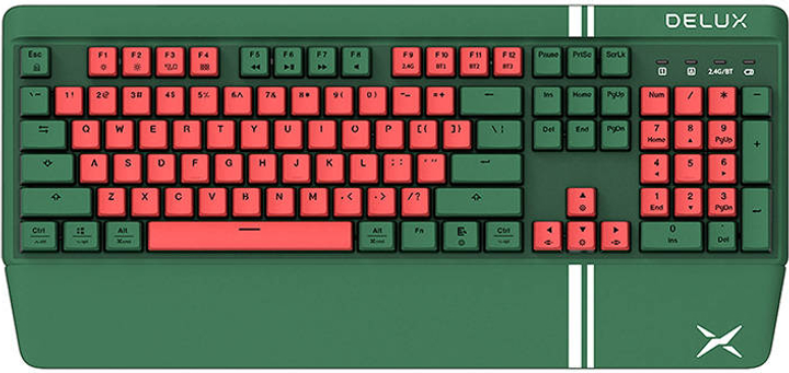 Клавіатура Delux KM17DB Зелено-червона (6938820413844) - зображення 1