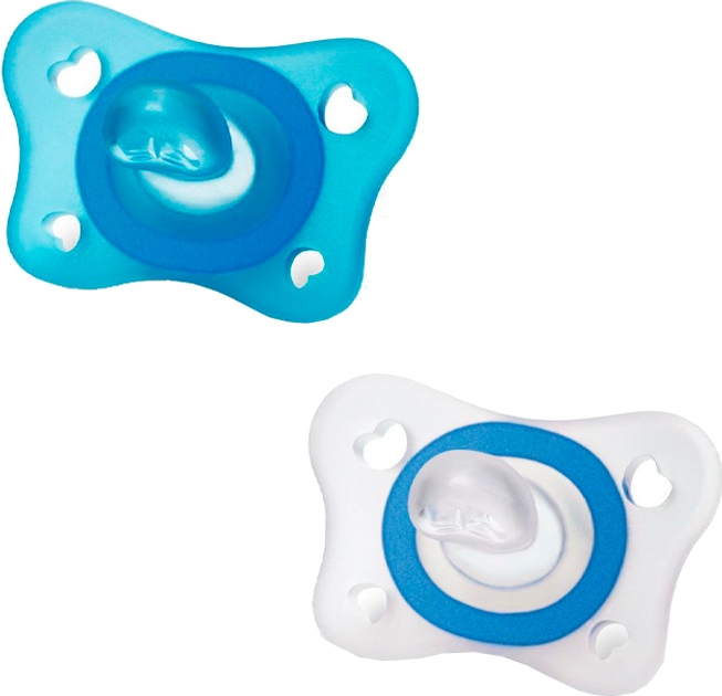 Пустушка Chicco PhysioForma Mini Soft Blue Silicone Pacifier 2-6 місяців 2 шт (8058664128457) - зображення 1