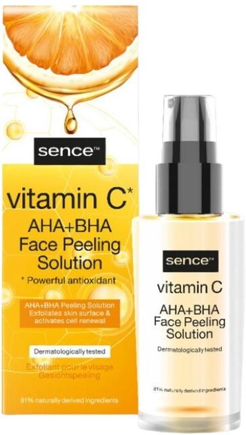 Serum do twarzy Sence Vitamin C AHA+BHA Face Peeling Solution 30 ml (8720604310528) - obraz 1