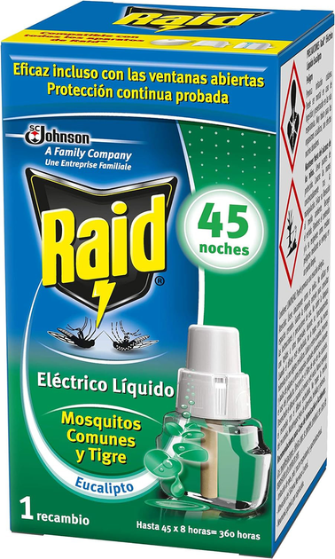 Запасний репелент для дифузора Raid Eucalyptus Anti-mosquito Protection 27 мл (5000204041385) - зображення 1