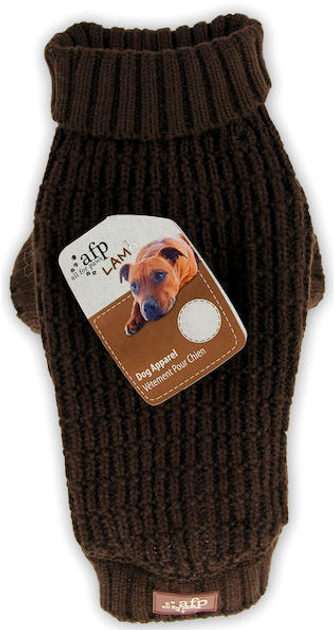 Sweter All For Paws Knitted Dog Sweater Fishermans M 30.5 cm Brown (0847922052904) - obraz 1