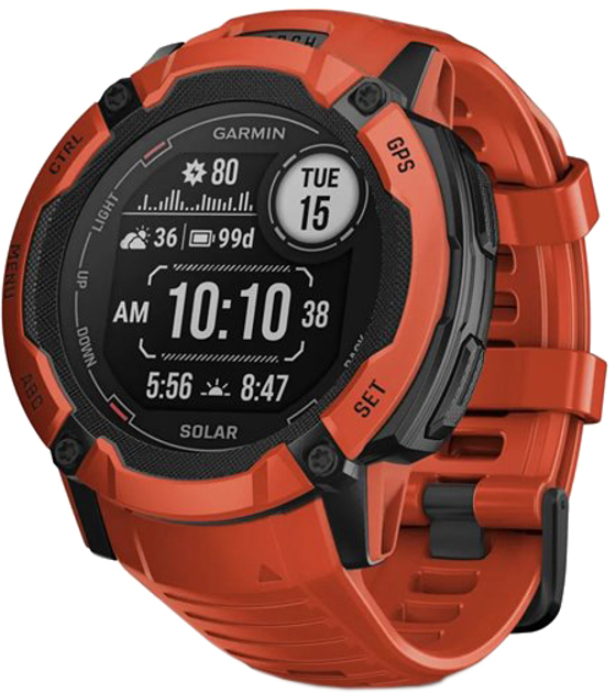 Smartwatch Garmin Instinct 2X Solar 50 mm Flame Red (010-02805-01) - obraz 1