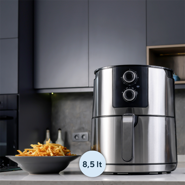 Мультипечь KUMTEL HAF-07 Inox 1800Вт 8,5 л (966) серебристый - изображение 3