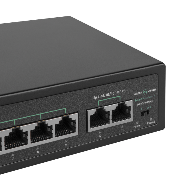 Комутатор мережевий POE GreenVision GV-016-D-09+2P - Фото 5 Комутатор мережевий POE GreenVision GV-016-D-09+2P - изображение 5