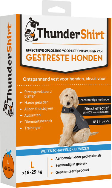 Розслаблююча жилетка для собак відчуваючих стрес ThunderShirt Compression shirt L Grey (3411113088200) - зображення 1