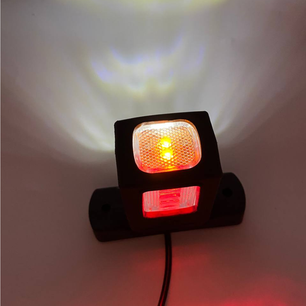Бічні фонарі LED/ЛІД габарити занесення причепа для вантажних авто 12-24V ріжки в гумовому корпусі - зображення 6