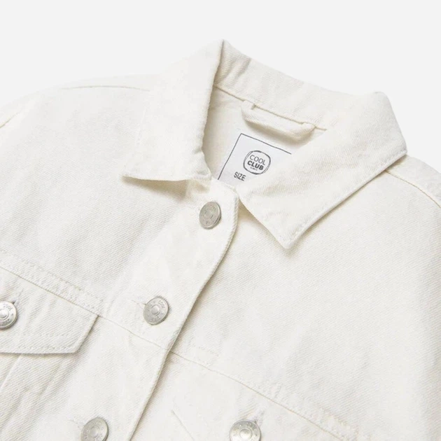 Підліткова джинсова куртка для дівчинки Cool Club CJG2422096 152 см Біла (5903977252500) - зображення 3