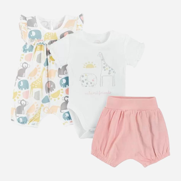 Дитячий літній комплект (боді-футболка + шорти + пісочник) для новонароджених Cool Club CNG2402639-00 62 см Різнокольоровий (5903977285706) - зображення 1