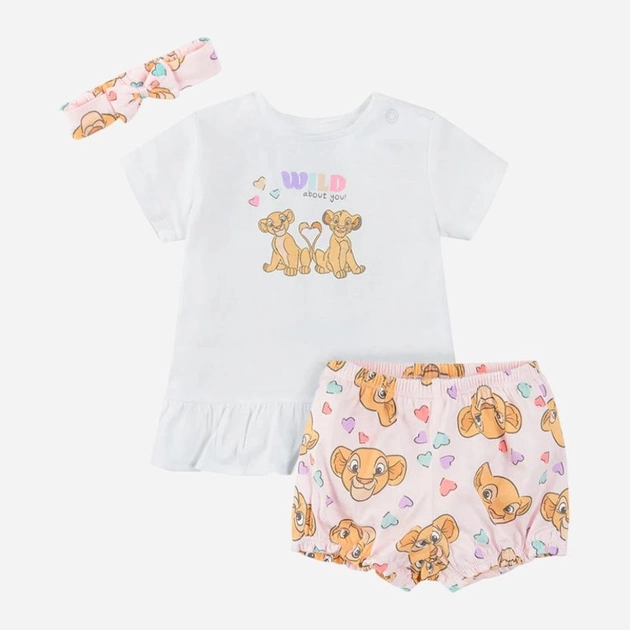 Дитячий комплект (футболка + шорти + пов\'язка на голову) для дівчинки Cool Club LNG2402135-00 62 см Різнокольоровий (5903977227560) - зображення 1