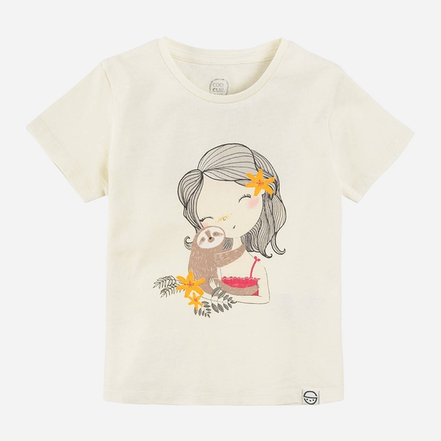 Koszulka dziecięca dla dziewczynki Cool Club CCG2412610 116 cm Ecru (5903977309037) - obraz 1