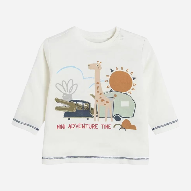 Koszulka z długimi rękawami dziecięca dla chłopca Cool Club CCB2401175 80 cm Kremowa (5903977195289) - obraz 1