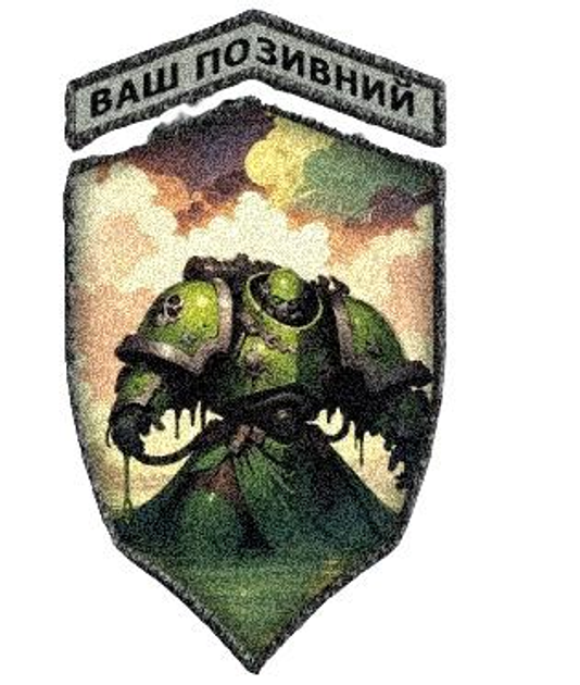 Шеврон патч "Чумний десантник Гвардія Смерті Warhammer 40000" на ліпучкі велкро - зображення 1