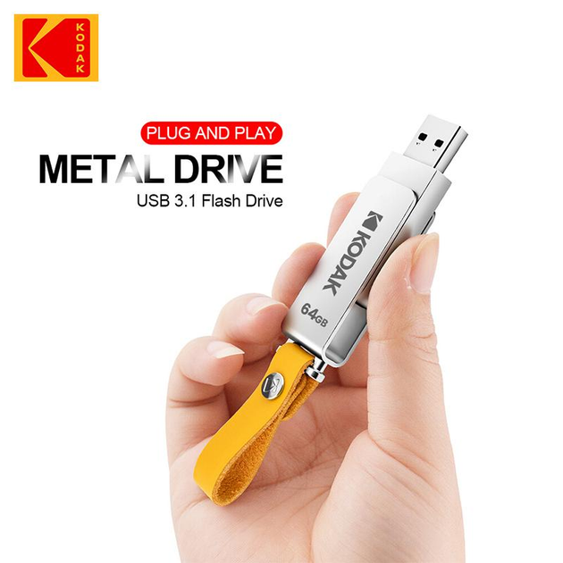Флешка KODAK K133 USB3.1 Metal flash 64 GB - Фото 1 Флешка KODAK K133 USB3.1 Metal flash 64 GB - изображение 1