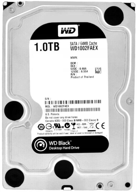 Жесткий диск Western Digital Black 1TB 7200rpm 64MB WD1002FAEX 3.5 ...