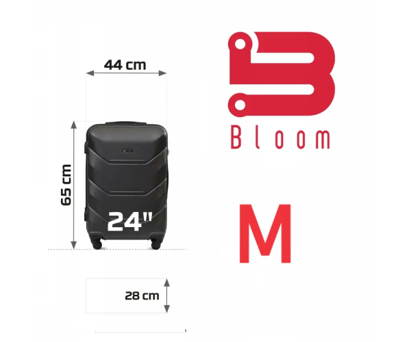 Валіза дорожня на колесах середня 63л Bloom M Лаймовий з ABS Plus пластик кодовий замок та телескопічна ручка - изображение 6
