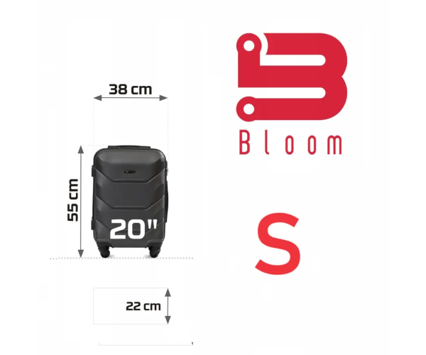 Валіза дорожня ручна поклажа на колесах мала 38л Bloom S Зелений з ABS Plus пластик кодовий замок та телескопічна ручка - изображение 6