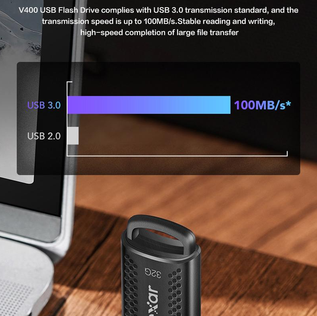 Флеш накопитель Lexar JumpDrive V400 32 ГБ USB 3.0 - изображение 4