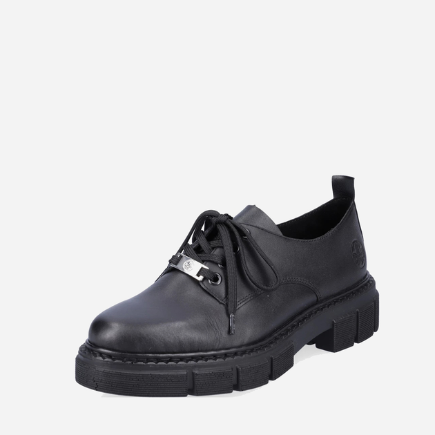 Buty derby damskie skórzane Rieker RIEM3801-00 40 Czarne (4060596876973) - obraz 4