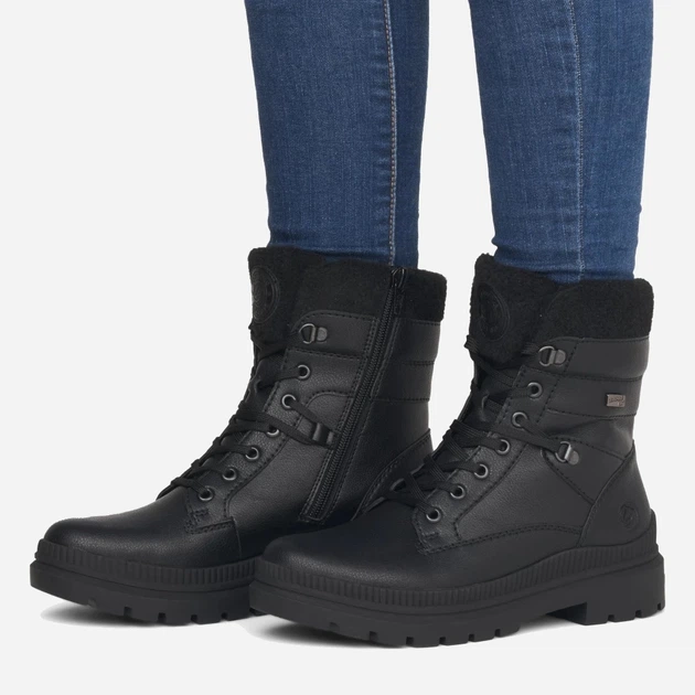 Zimowe trapery damskie skórzane Remonte REMD0C77-03 39 Czarne (4061811030453) - obraz 9