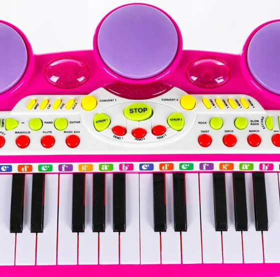Игровой набор синтезатор пианино с микрофоном табуретом Kinderplay KP8285PIN - изображение 5