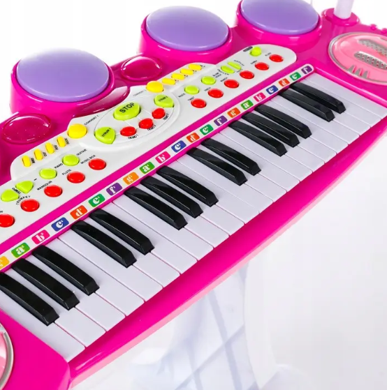 Игровой набор синтезатор пианино с микрофоном табуретом Kinderplay KP8285PIN - изображение 8