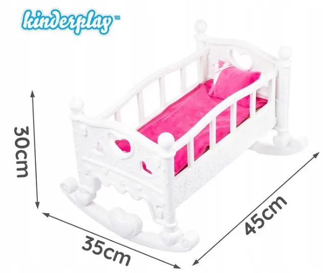 Кукольная кроватка колыбель Kinderplay 2в1 KP6688 - Фото 7 Кукольная кроватка колыбель Kinderplay 2в1 KP6688 - изображение 7