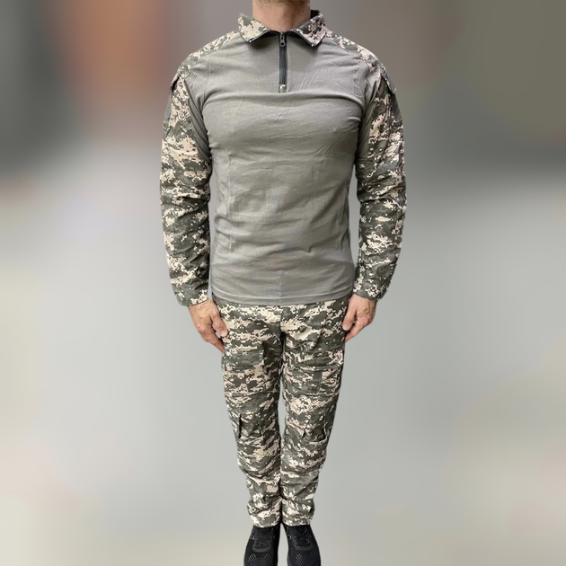Армейская Кофта Убакс, пиксель НАТО, коттон (хлопок), размер 3XL, Combat, тактическая рубашка Убакс - изображение 2