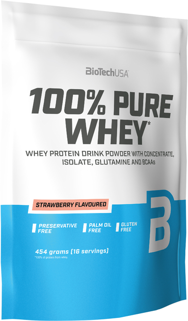 Protein Biotech 100% Pure Whey 454 g Truskawka (5999076238330) - obraz 1