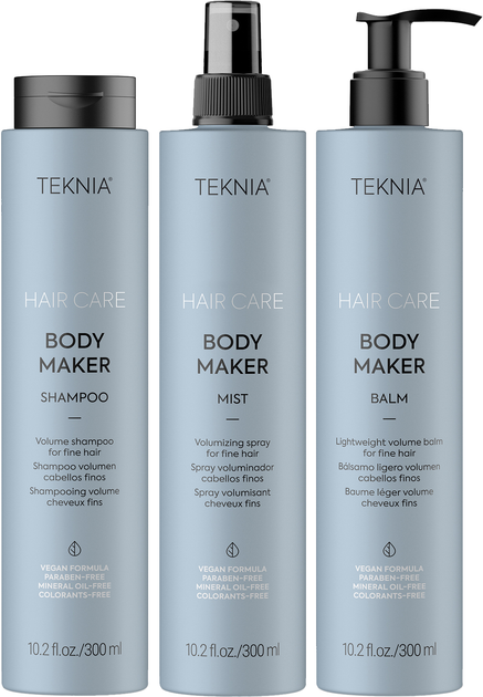 Набір для об`єму волосся Lakme Teknia Body Maker Hair Volume Kit Шампунь + Бальзам + Спрей 300 мл (8429421446167) - зображення 2