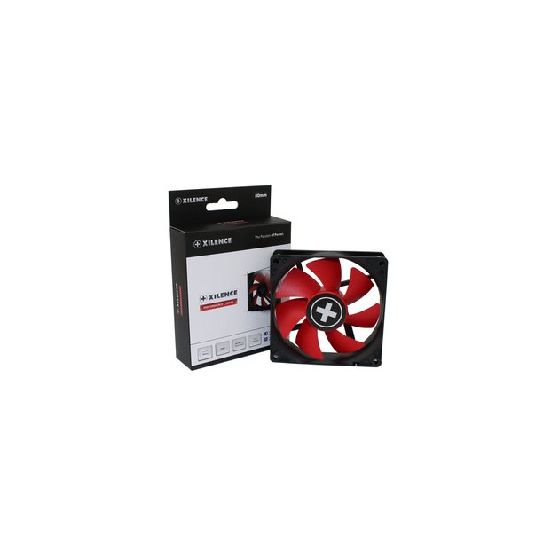 Вентилятор для корпуса 80mm Xilence Performance C XPF80.R.PWM Red/Black, Retail Box (XF040) - изображение 4