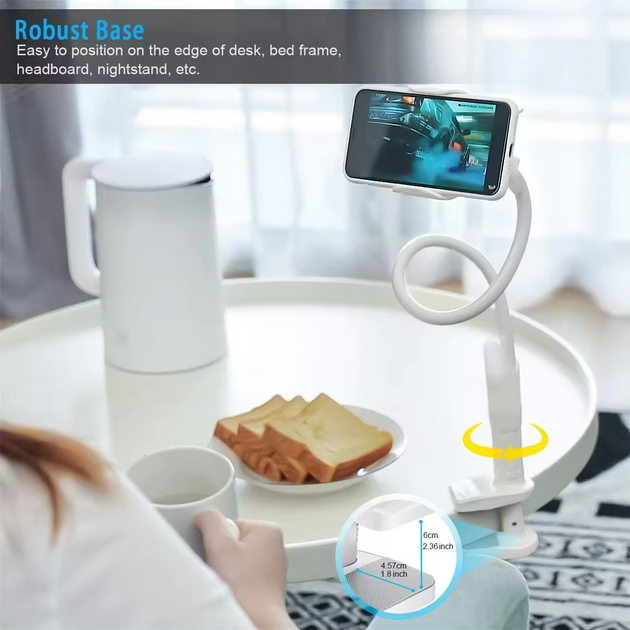 Гнучкий тримач для телефону з прищіпкою VHG IVY 85 см Flexible Mobile Holder White - Фото 4 Гнучкий тримач для телефону з прищіпкою VHG IVY 85 см Flexible Mobile Holder White - зображення 4