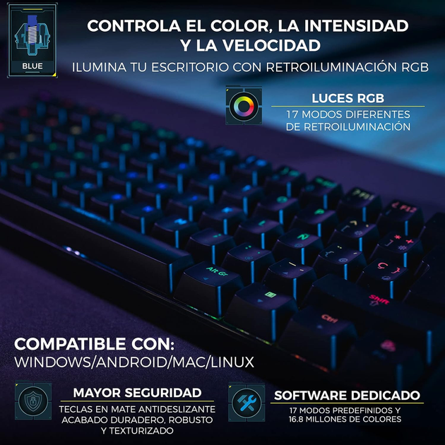 Игровая беспроводная клавиатура Newskill Pyros Черная - изображение 4