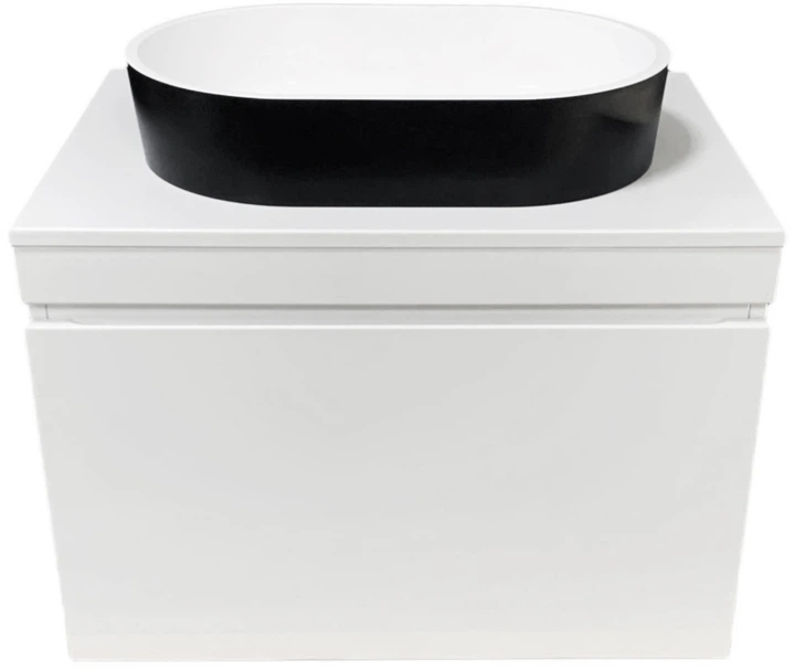 Тумба подвесная ADAMANT Astra W 70 с умывальником Beste New Black Matte/White Glossy - изображение 3
