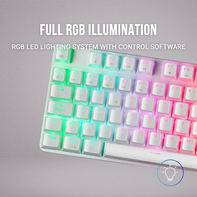 Ігрова клавіатура Mars Gaming MKREVOPRO White Red Switch (UKR) Б/В g1 - зображення 2