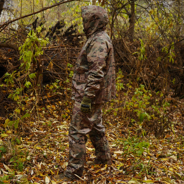 Тактичний дощовик костюм мультикам Водозахисний Комплект Куртка + Штани з чохлом розмір 3XL - зображення 2