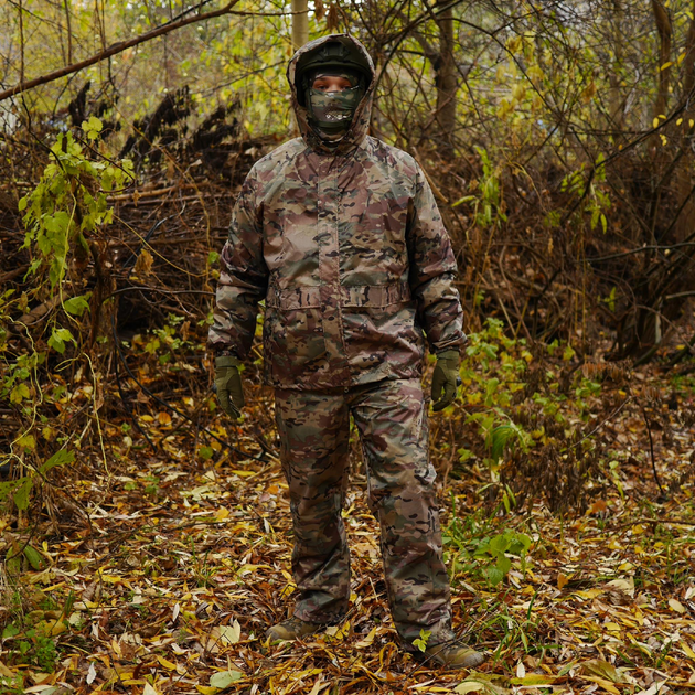 Тактичний дощовик костюм мультикам Водозахисний Комплект Куртка + Штани з чохлом розмір L - зображення 1