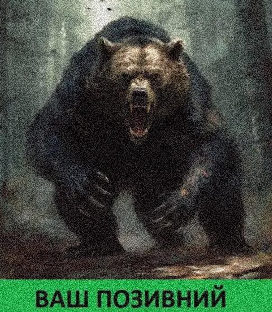 Шеврон патч "Злой медведь" на липучке велкро - изображение 1