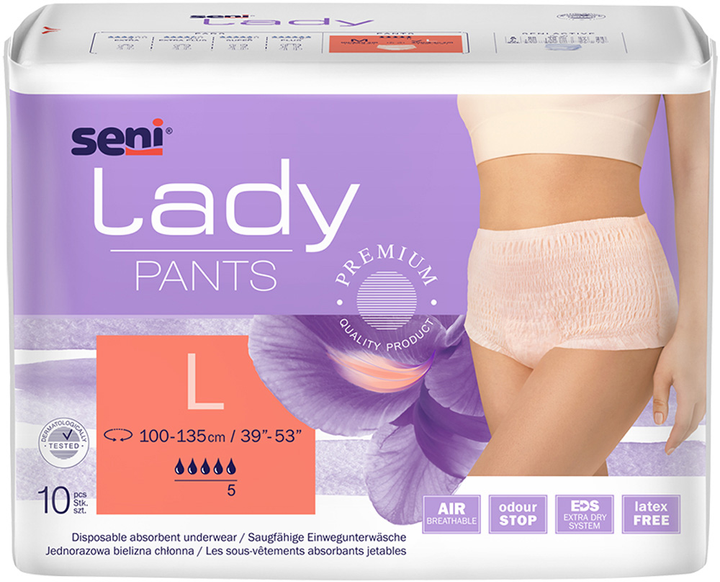 Majtki chłonne dla dorosłych Seni Lady Pants Large 10 szt (5900516800536) - obraz 1