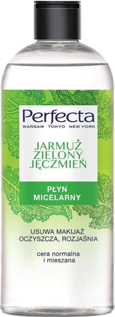 Płyn micelarny Perfecta Jarmuż i Zielony Jęczmień 400 ml (5900525057907) - obraz 1