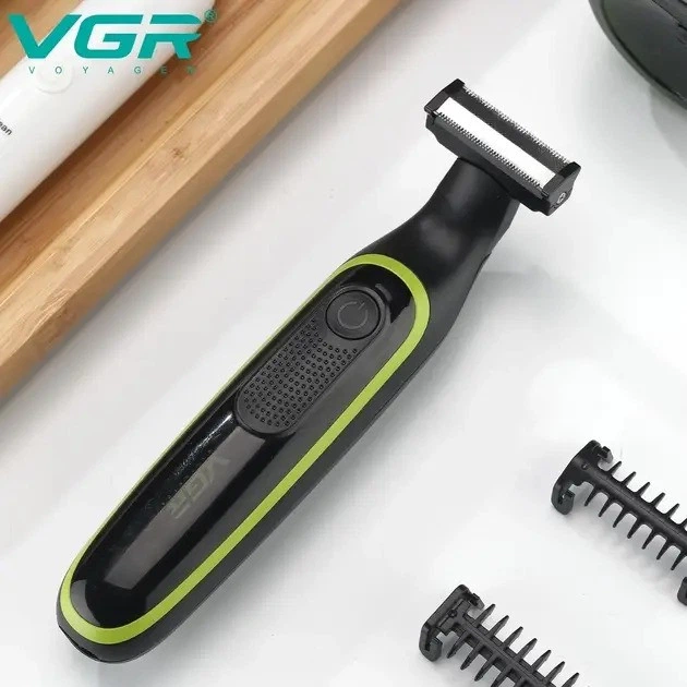 Аккумуляторный триммер для бороды и усов VGR V-017, беспроводная бритва с насадками - Фото 1 Аккумуляторный триммер для бороды и усов VGR V-017, беспроводная бритва с насадками - изображение 1