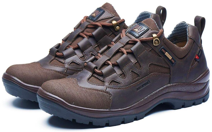 Тактические кроссовки демисезонные PAV 401 коричневые кожаные с мембраной Winterfrost 46 - изображение 1