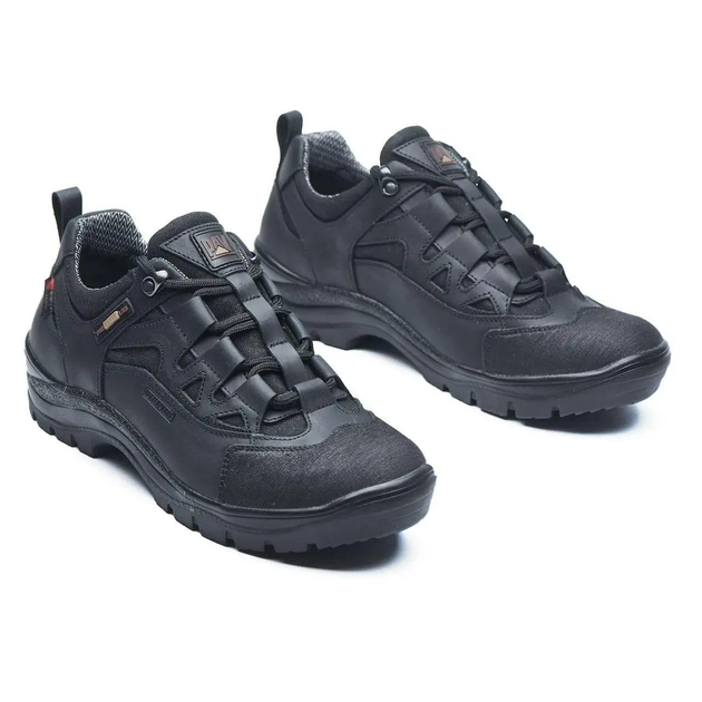 Тактические кроссовки демисезонные PAV 401 черные кожаные с мембраной Winterfrost 45 - изображение 2