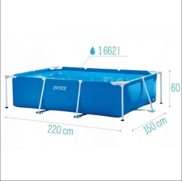 Бассейн каркасный Intex на 1662 л размер 220-150-60 см Синий (28270) - изображение 3