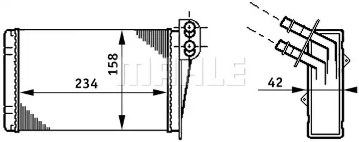 Радіатор пічки Renault Clio II/Kangoo 1.1-3.0 98-, MAHLE/KNECHT (AH73000S) - зображення 1