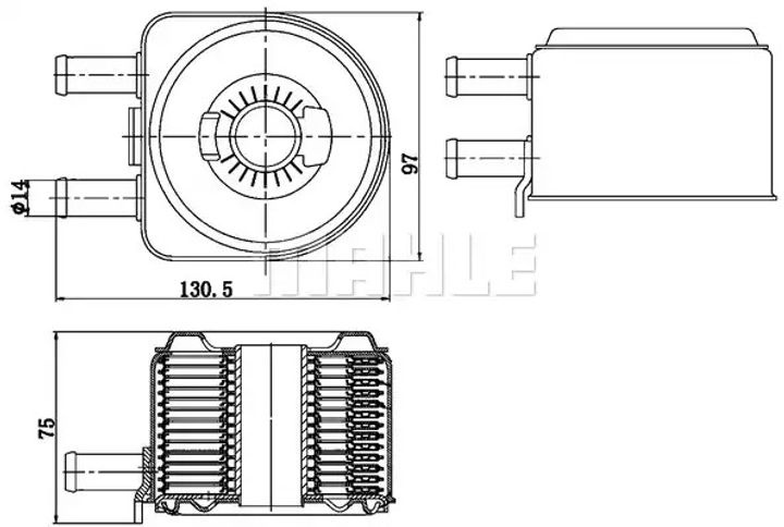 Радіатор оливи Berlingo/Partner 2.0 HDI 00-/Ducato/Boxer/Jumper 2.0 HDI 02-, MAHLE/KNECHT (CLC176000S) - зображення 1