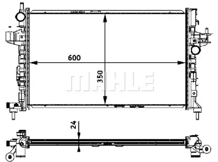 Радіатор охолодження двигуна Combo 1.3 CDTi 04 (+/- AC), MAHLE/KNECHT (CR422000S) - зображення 1