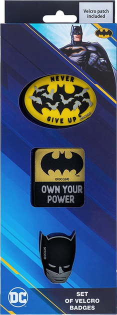 Набір бейджів на липучці Kite DC Comics Batman Чорний з жовтим х 3 шт (DC24-3012-1) - Фото 1 Набір бейджів на липучці Kite DC Comics Batman Чорний з жовтим х 3 шт (DC24-3012-1) - зображення 1