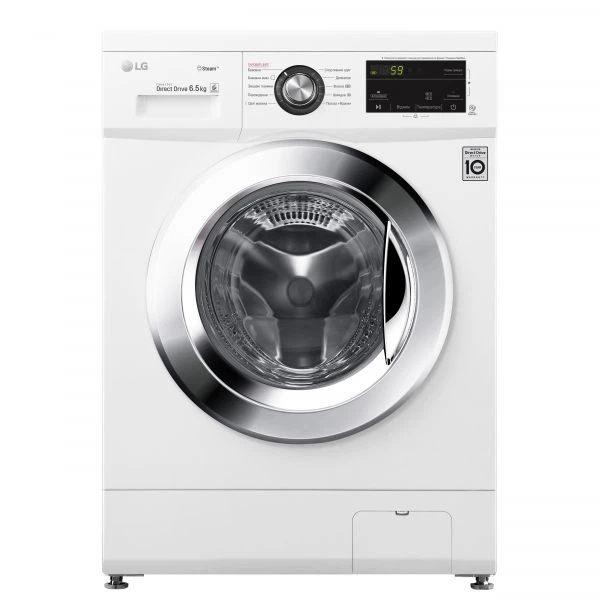 Стиральная машина lg фронтальная, 6,5кг, 1200, a+++, 44см, дисплей, пар, инвертор, белый f2j3ws2w - изображение 3