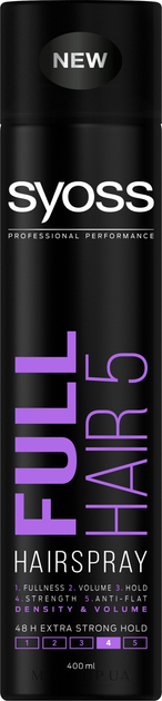 Lakier do włosów Syoss Full Hair 5 Hairspray Extra Strong 300 ml (9000100906241) - obraz 1