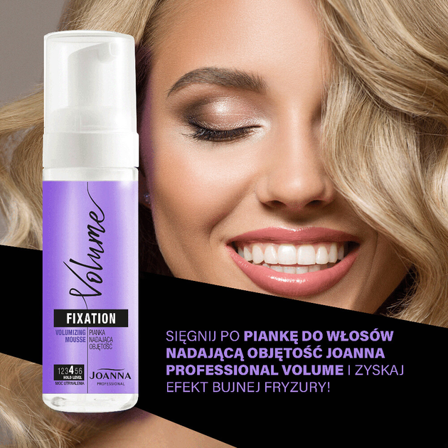 Пінка для волосся Joanna Professional Volume Fixation для збільшення об'єму 150 мл (5901018019914) - зображення 3